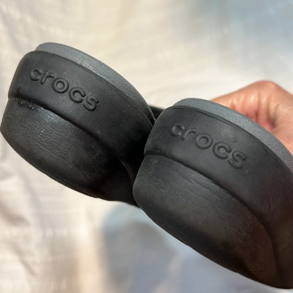 Crocs Strappy Wedge SANDALS Women’s 9 Black Slip-on Beach Shoes Patricia II - Picture 16 of 16